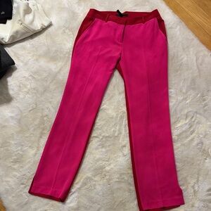 BCBGMaxAzria Pink and Red Straight Leg Pants
